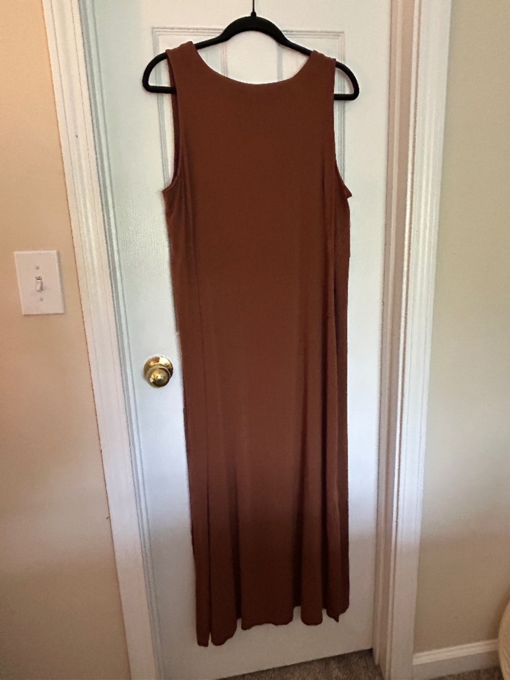J.Jill Wearever Collection Knit Tank Midi Dress Warm Brown L